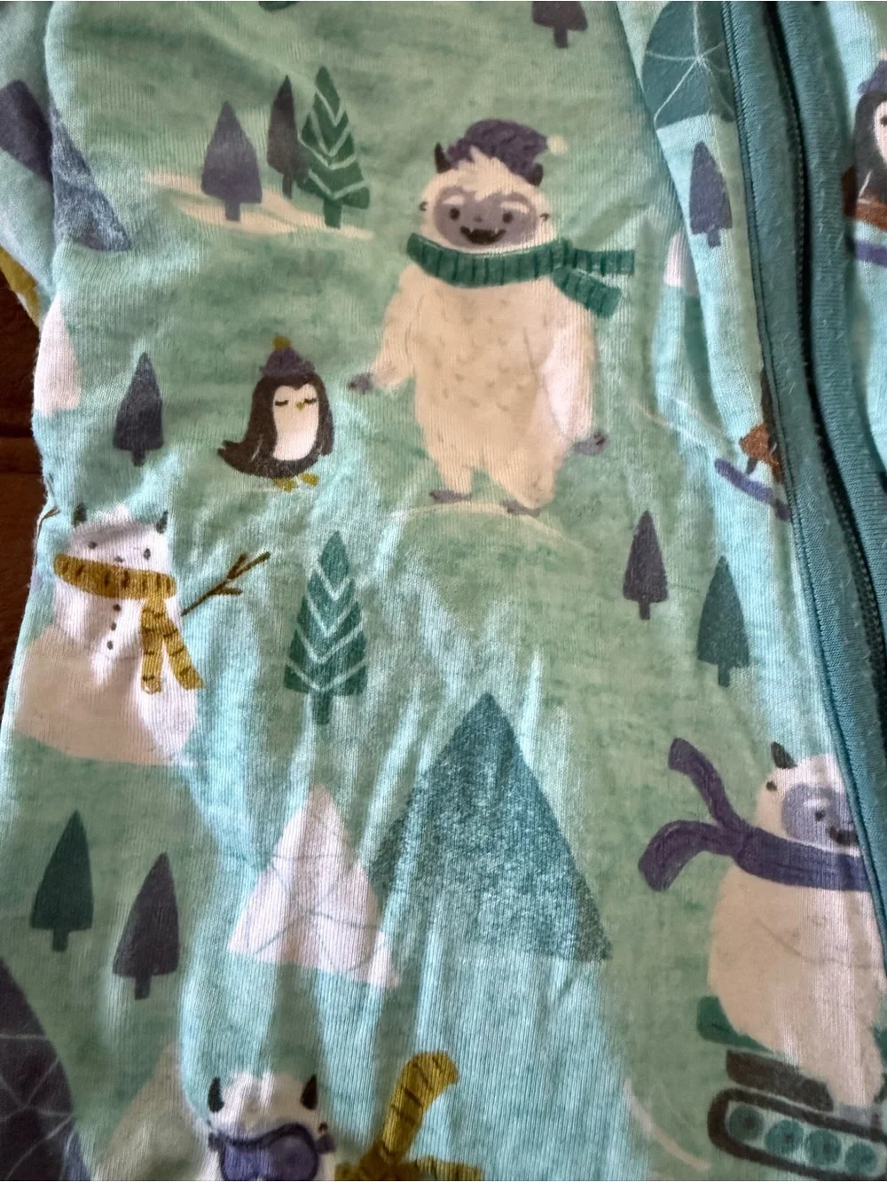 Little Sleepies Teal Arctic Animal Footed One-Piece